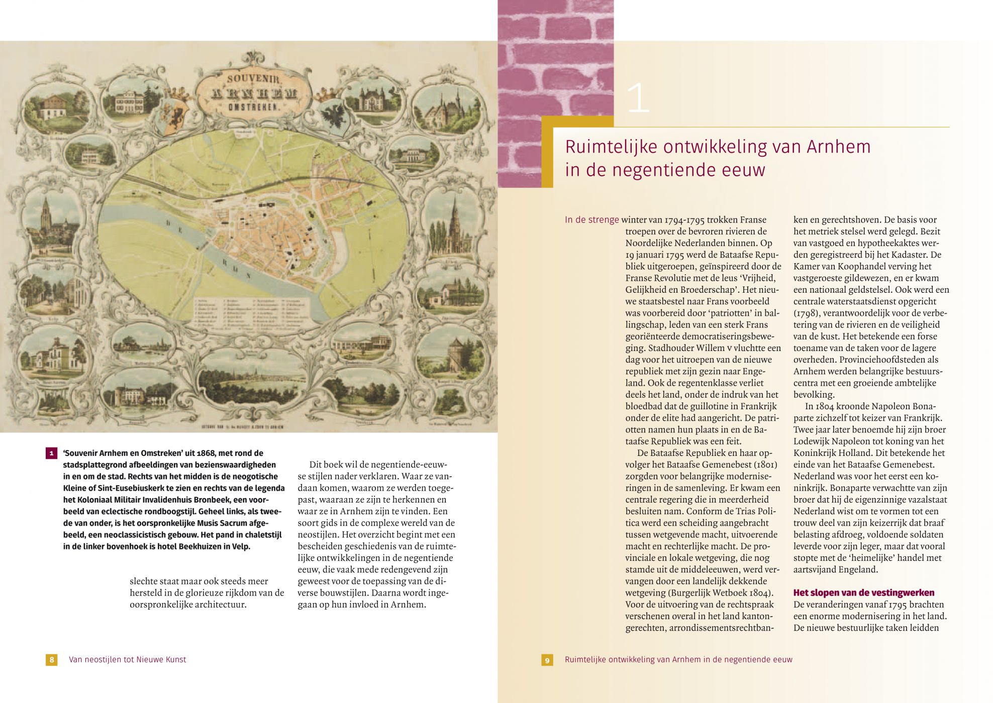 Inkijkexemplaar van het boek: <em>Van neostijlen tot Nieuwe Kunst. Arnhemse architectuur uit de negentiende eeuw</em> - © Uitgeverij Matrijs