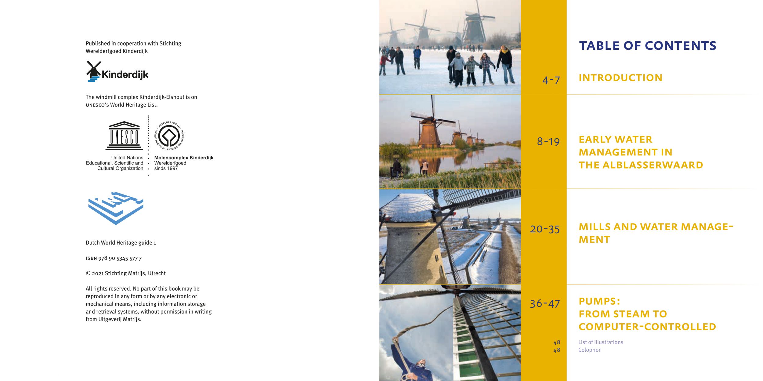 Inkijkexemplaar van het boek: <em>Kinderdijk. World heritage</em> - © Uitgeverij Matrijs