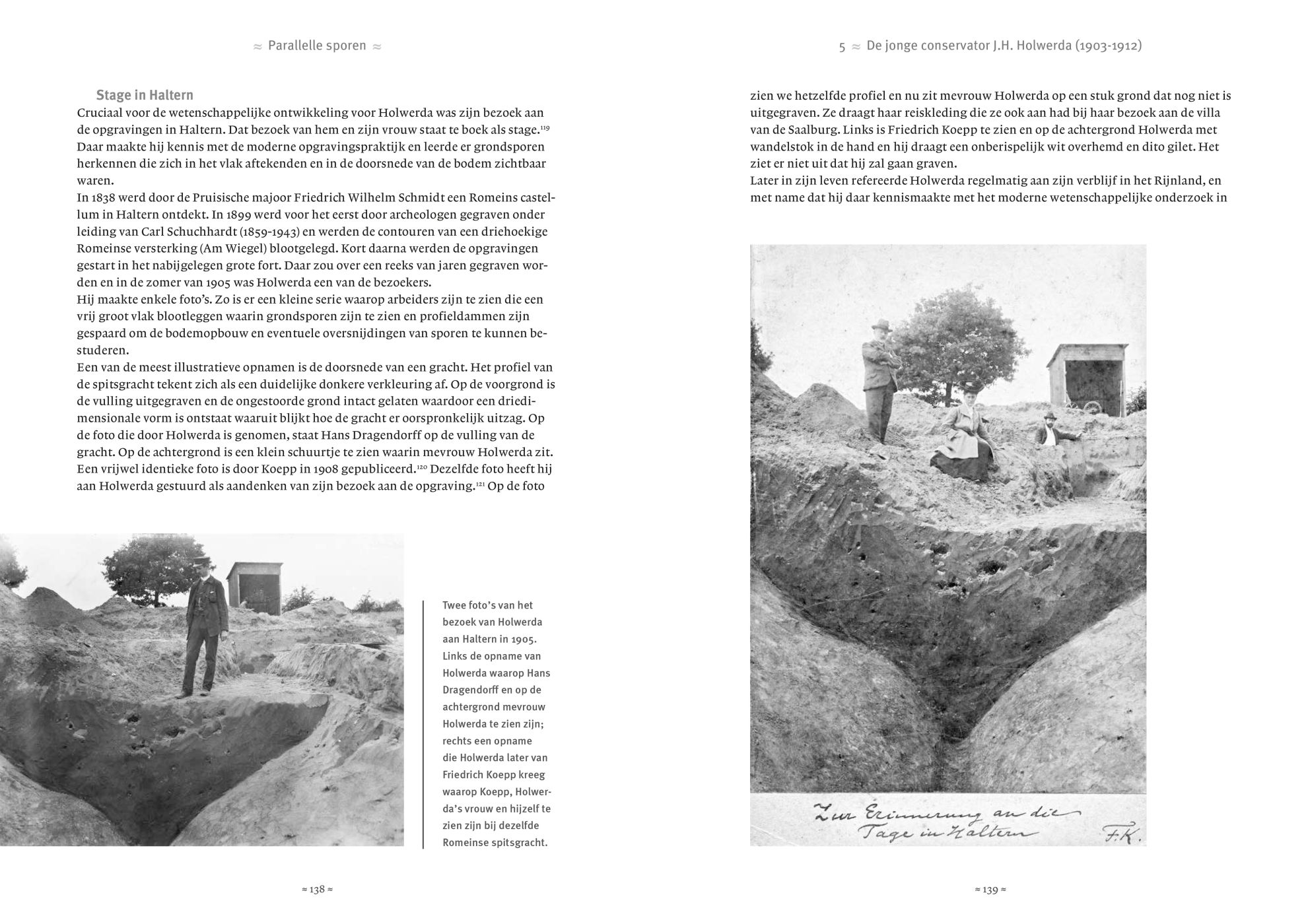 Inkijkexemplaar van het boek: <em>Parallelle sporen. Een dubbelbiografie over de archeologen Jan Hendrik Holwerda (1873-1951) en Albert Egges van Giffen (1884-1973)</em> - © Uitgeverij Matrijs